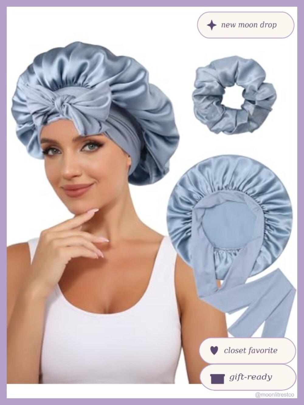 100% Mulberry Silk Bonnet for Women Hair Bonnet for Sleeping Head Wrap